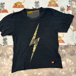 Aviator Nation dark grey baby tee with bolt
